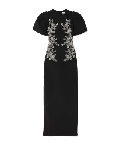 Rebecca Vallance Zephyr Embellished Crepe Gown In Multi