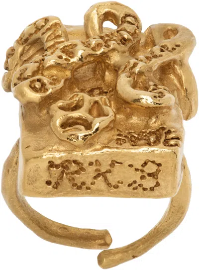 Rebekah Kosonen Bide Ssense Exclusive Gold Wednesday's Child Ring In Gold Vermeil