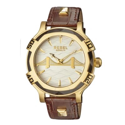 Rebel Brooklyn Bridge Silver Dial Men's Watch Rb102-9011 In Brown