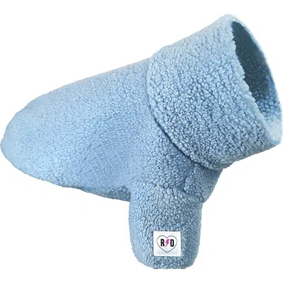 Rebel Dawg Boho Faux Shearling Pullover Dog Sweater In Blue