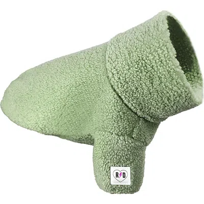 Rebel Dawg Boho Faux Shearling Pullover Dog Sweater In Green