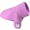Rebel Dawg Boho Faux Shearling Pullover Dog Sweater In Purple
