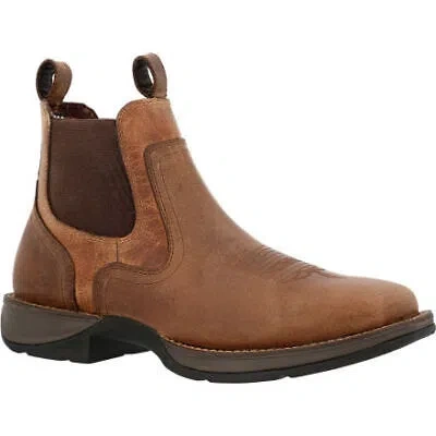Pre-owned Rebel Durango Men's 6" Red Dirt ™ Square Toe Western Chelsea Boot Brown/tan - Ddb