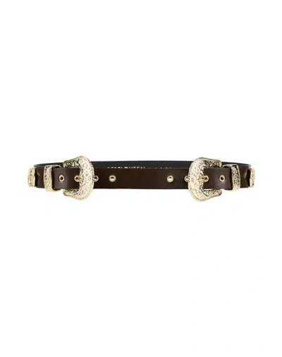 Rebel Queen By Liu •jo Woman Belt Dark Brown Size L Leather