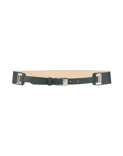 Rebel Queen By Liu •jo Woman Belt Dark Green Size M Calfskin