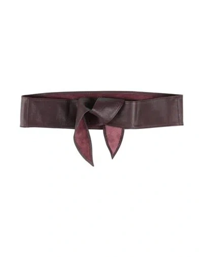 Rebel Queen By Liu •jo Woman Belt Plum Size Onesize Leather In Burgundy