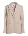 Rebel Queen By Liu •jo Woman Blazer Beige Size 10 Polyester, Viscose, Elastane, Polyamide, Metallize In Sand
