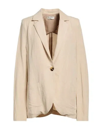 Rebel Queen By Liu •jo Woman Blazer Beige Size L Viscose, Linen In Neutral