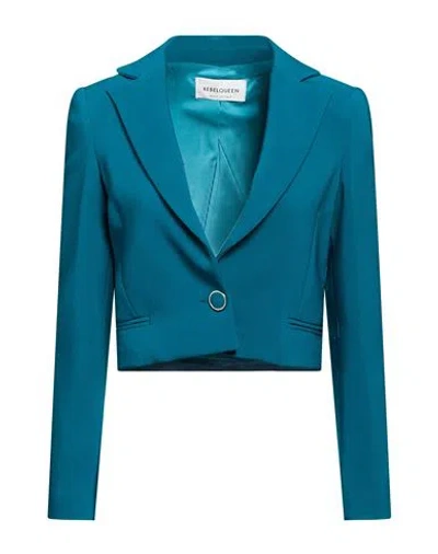 Rebel Queen By Liu •jo Woman Blazer Deep Teal Size 10 Polyester, Elastane In Green