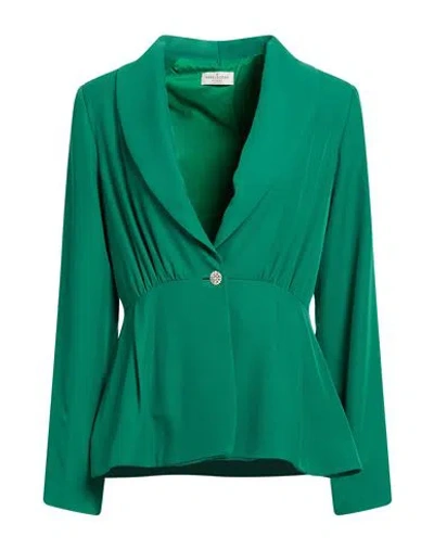 Rebel Queen By Liu •jo Woman Blazer Green Size L Polyester, Elastane