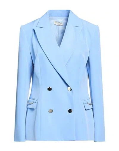 Rebel Queen By Liu •jo Woman Blazer Light Blue Size 12 Polyester, Elastane