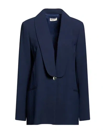 Rebel Queen By Liu •jo Woman Blazer Navy Size 12 Polyester In Blue