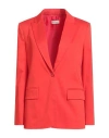 Rebel Queen By Liu •jo Woman Blazer Tomato Red Size 10 Cotton, Elastane
