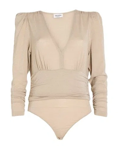 Rebel Queen By Liu •jo Woman Bodysuit Beige Size L Viscose, Polyester, Polyamide, Elastane In Neutral