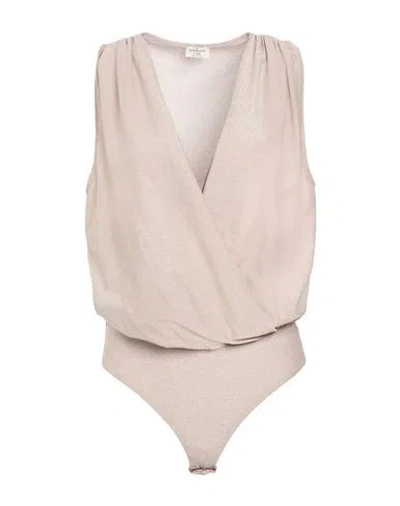 Rebel Queen By Liu •jo Woman Bodysuit Beige Size L Viscose, Polyester, Polyamide, Elastane In Neutral