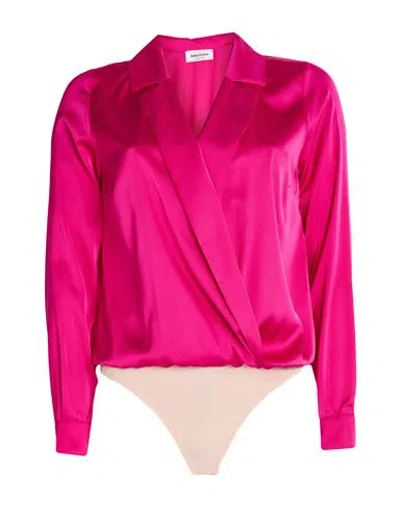 Rebel Queen By Liu •jo Woman Bodysuit Magenta Size Xs Polyester, Elastane In Purple