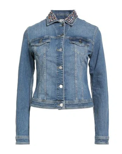 Rebel Queen By Liu •jo Woman Denim Outerwear Blue Size Xs Cotton, Elastane