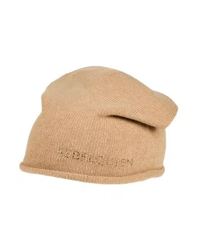 Rebel Queen By Liu •jo Woman Hat Camel Size Onesize Polyamide, Viscose, Wool, Cashmere In Sand