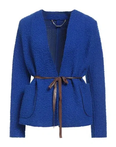 Rebel Queen By Liu •jo Woman Jacket Blue Size L Polyester, Virgin Wool