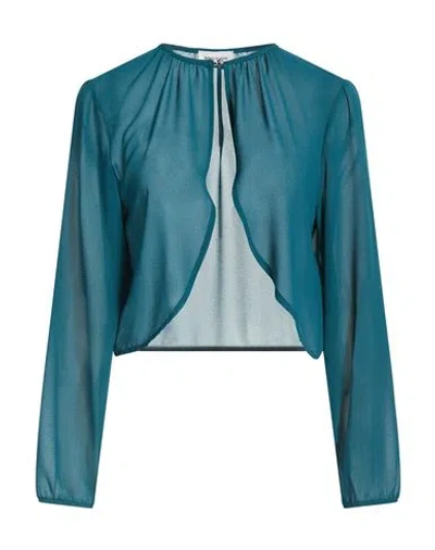 Rebel Queen By Liu •jo Woman Jacket Deep Teal Size M/l Polyester In Blue