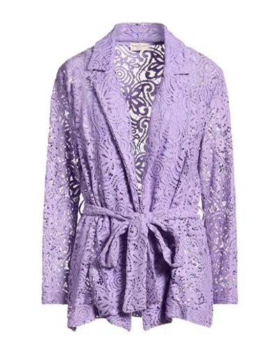 Rebel Queen By Liu •jo Woman Jacket Lilac Size L Cotton, Viscose, Polyamide, Polyester In Purple