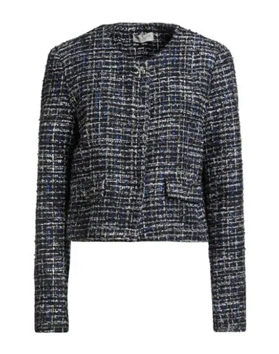 Rebel Queen By Liu •jo Woman Jacket Midnight Blue Size 10 Polyester, Viscose, Acrylic