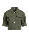 Rebel Queen By Liu •jo Woman Jacket Military Green Size L Cotton, Elastane In Green