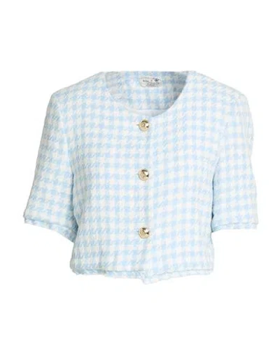 Rebel Queen By Liu •jo Woman Jacket Sky Blue Size L Cotton, Polyester