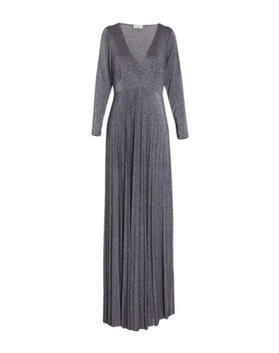 Rebel Queen By Liu •jo Woman Maxi Dress Blue Size L Viscose, Metallic Fiber, Polyamide, Elastane In Gray