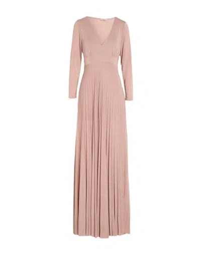 Rebel Queen By Liu •jo Woman Maxi Dress Blush Size S Viscose, Metallic Fiber, Polyamide, Elastane In Pink