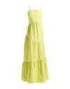 Rebel Queen By Liu •jo Woman Maxi Dress Lime Green Size M Cotton In Neutral