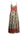 Rebel Queen By Liu •jo Woman Maxi Dress Rust Size L Cotton In Red