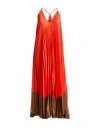 Rebel Queen By Liu •jo Woman Maxi Dress Tomato Red Size M Polyester, Elastane