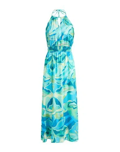 Rebel Queen By Liu •jo Woman Maxi Dress Turquoise Size L Polyester In Blue