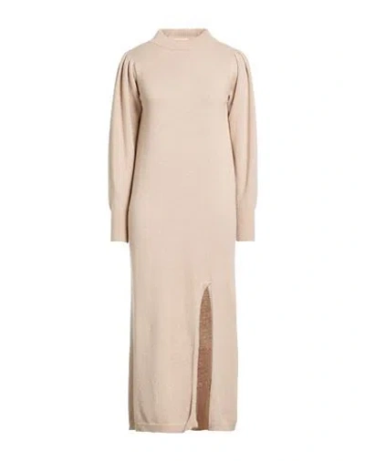 Rebel Queen By Liu •jo Woman Midi Dress Beige Size Xs/s Polyamide, Viscose, Wool, Cashmere In Neutral