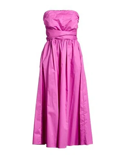Rebel Queen By Liu •jo Woman Midi Dress Mauve Size L Cotton In Purple