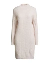Rebel Queen By Liu •jo Woman Midi Dress Off White Size Xs Viscose, Polyamide, Wool, Cashmere