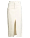 Rebel Queen By Liu •jo Woman Midi Skirt Cream Size S Cotton, Elastane In Neutral