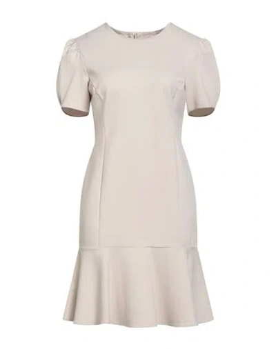Rebel Queen By Liu •jo Woman Mini Dress Beige Size S Viscose, Polyamide, Elastane In Sand