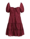 Rebel Queen By Liu •jo Woman Mini Dress Burgundy Size S Cotton