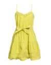 Rebel Queen By Liu •jo Woman Mini Dress Lime Green Size L Cotton