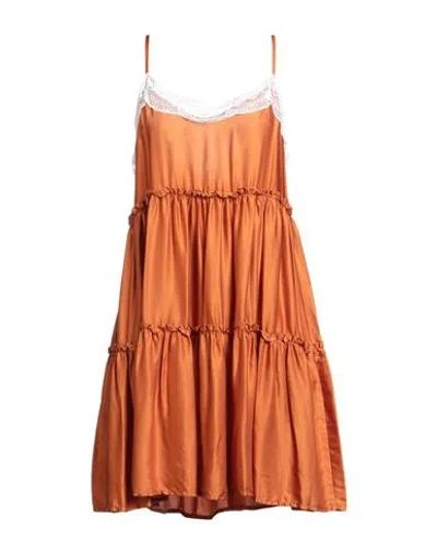 Rebel Queen By Liu •jo Woman Mini Dress Orange Size M Viscose