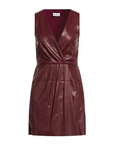 Rebel Queen By Liu •jo Woman Mini Dress Plum Size M Polyester, Polyurethane Resin In Brown