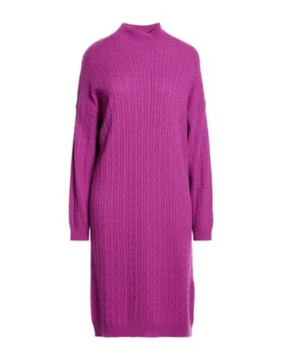 Rebel Queen By Liu •jo Woman Mini Dress Purple Size L Viscose, Polyamide, Wool, Cashmere