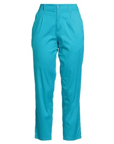 Rebel Queen By Liu •jo Woman Pants Azure Size L Cotton, Elastane In Blue