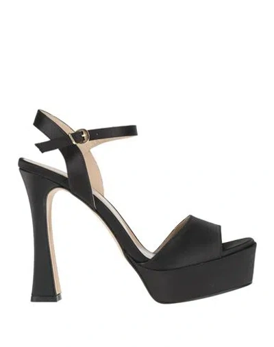 Rebel Queen By Liu •jo Woman Sandals Black Size 11 Textile Fibers