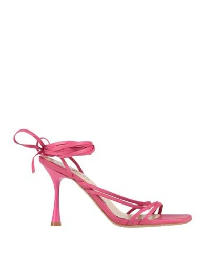 Rebel Queen By Liu •jo Woman Sandals Magenta Size 9 Textile Fibers In Pink