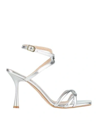Rebel Queen By Liu •jo Woman Sandals Silver Size 7 Textile Fibers