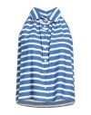 Rebel Queen By Liu •jo Woman Shirt Blue Size L Viscose, Polyamide