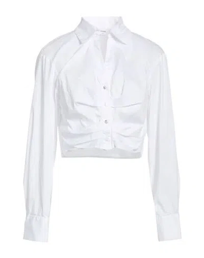Rebel Queen By Liu •jo Woman Shirt White Size L Cotton, Polyamide, Elastane